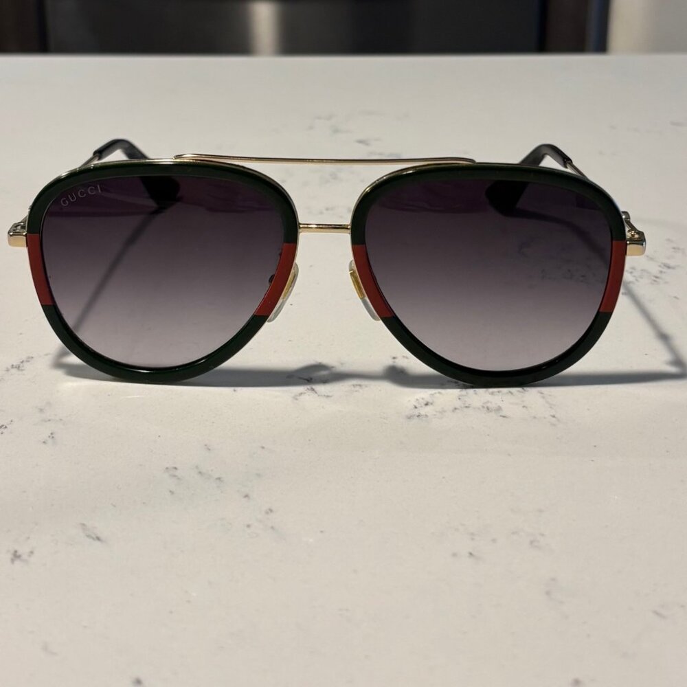 GUCCI Aviator Metal Sunglasses